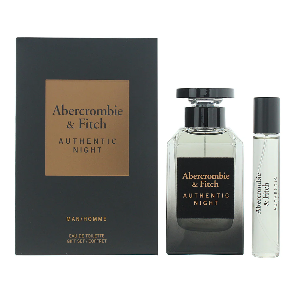 Abercrombie Fitch Authentic Night Men 2 Piece Gift Set: Eau de Toilette 100ml - Eau de Toilette 15ml