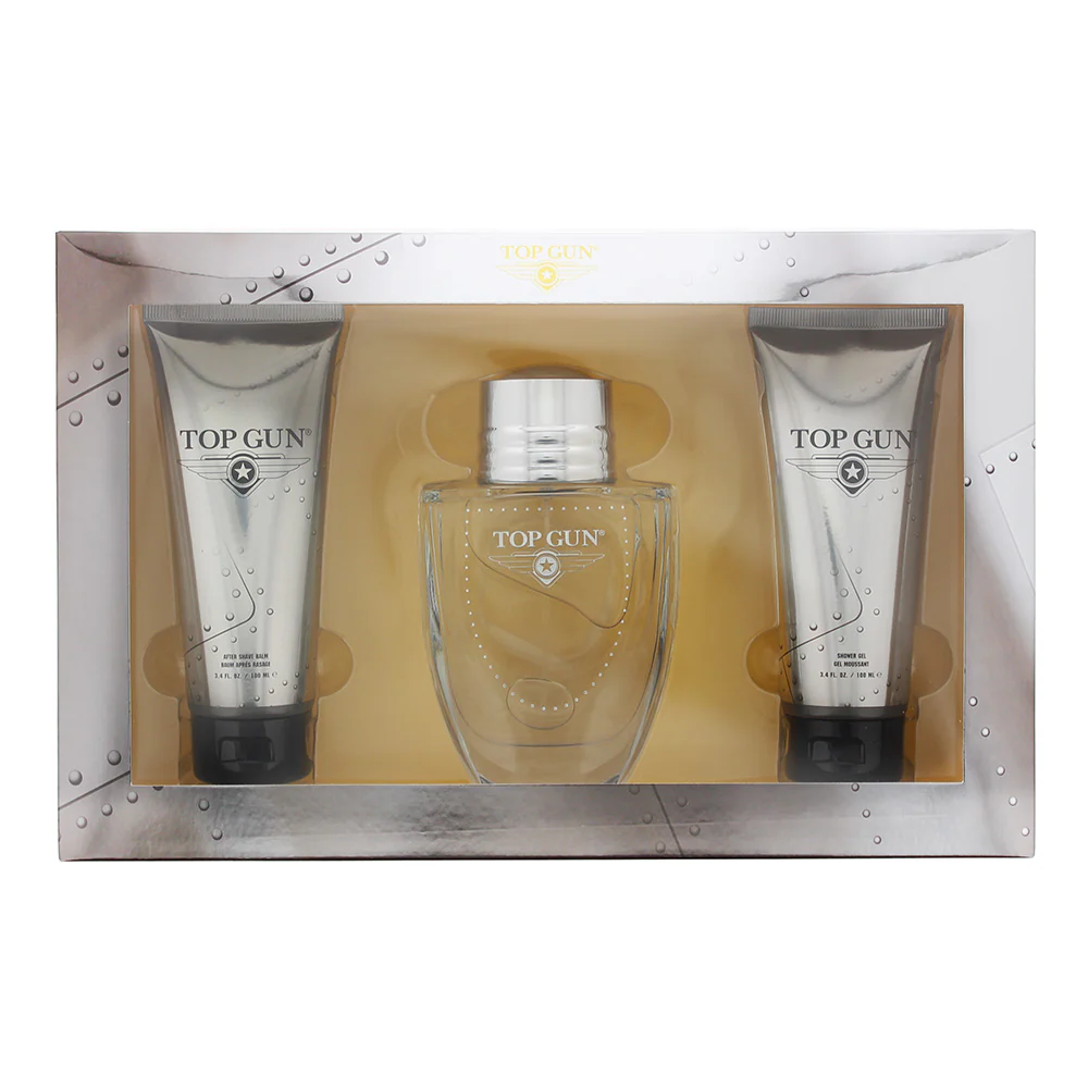Top Gun Chevron 3 Piece Gift Set: Eau de Toilette 100ml - Hair & Body Wash 100ml